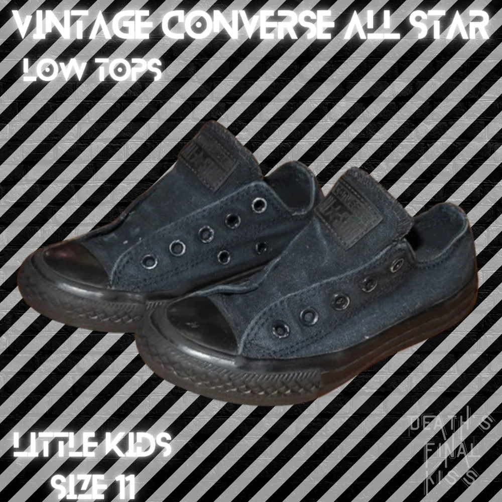2x Converse All Star mono black & blue canvas low top sneakers shoes 11 Punk Sk8 - Picture 3 of 14